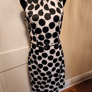 White polkadot fitted dress